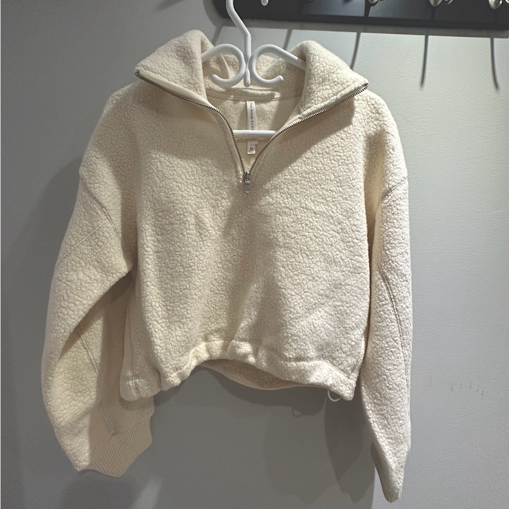 Aritzia Babaton polar big foot fleece quarter-zip sweater size xs